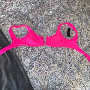 NWT neon pink bikini top